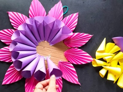 Beautiful Flower Wall Hanging. Paper Craft For Home Decoration. Paper Wall Mate. DIY Wall Decor