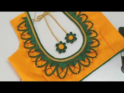 Blouse designs || cutting and stitching back neck blouse design || back neck blouse design