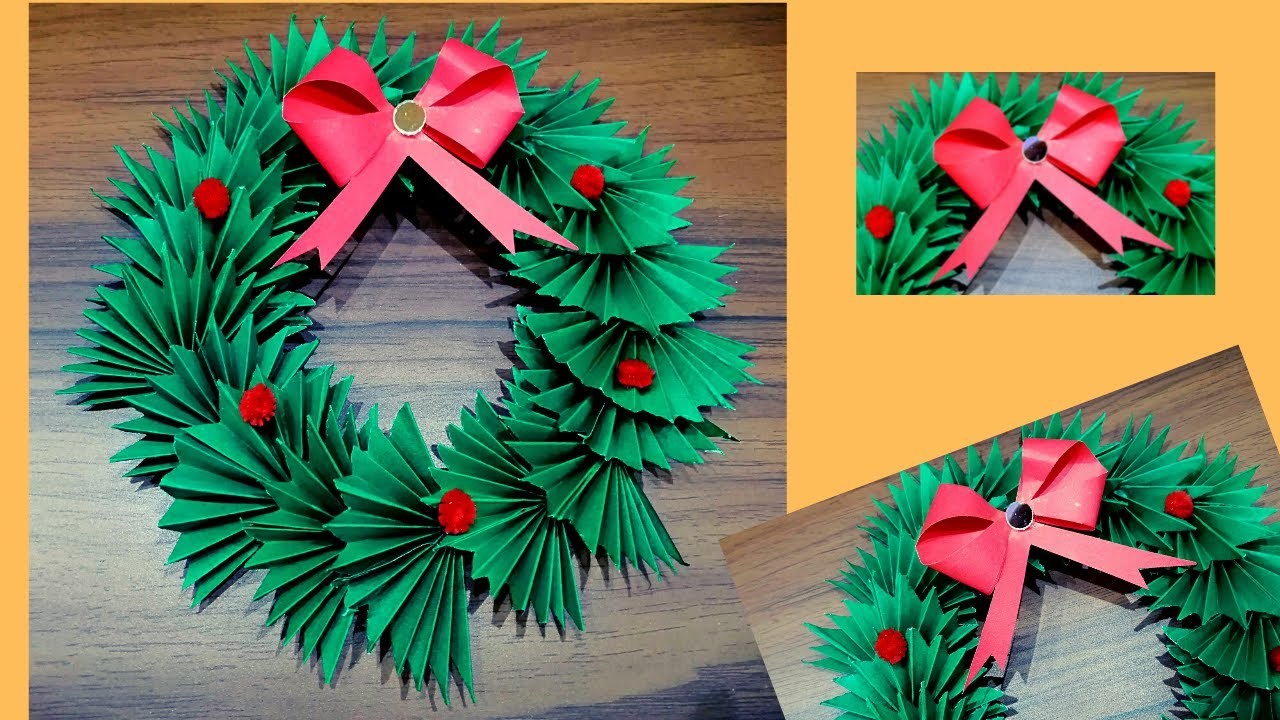 Christmas Wreath from Paper | DIY Christmas Craft | How to make Christmas Wreath | Home Decor Craft