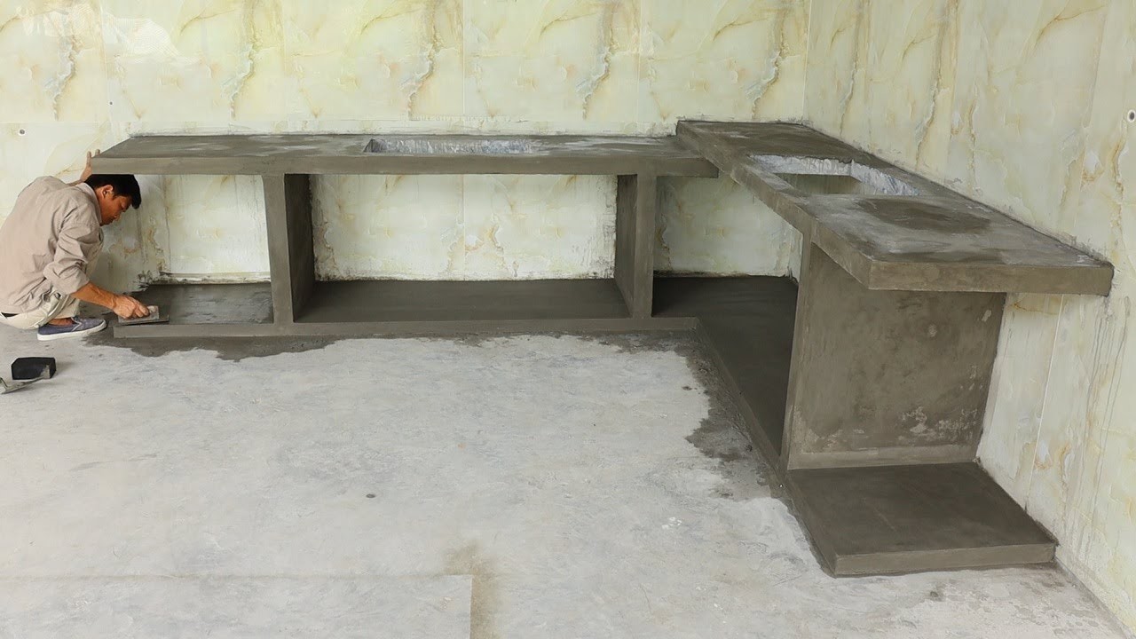 Concrete Kitchen Table Monolithic | How To Construction, New Looks & Stylish kitchen Design