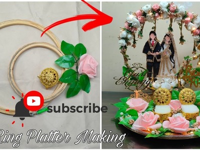 Diy :- Ring platter making at home ||ring ceremony special||  ||weddingcraft|| #ringplatter