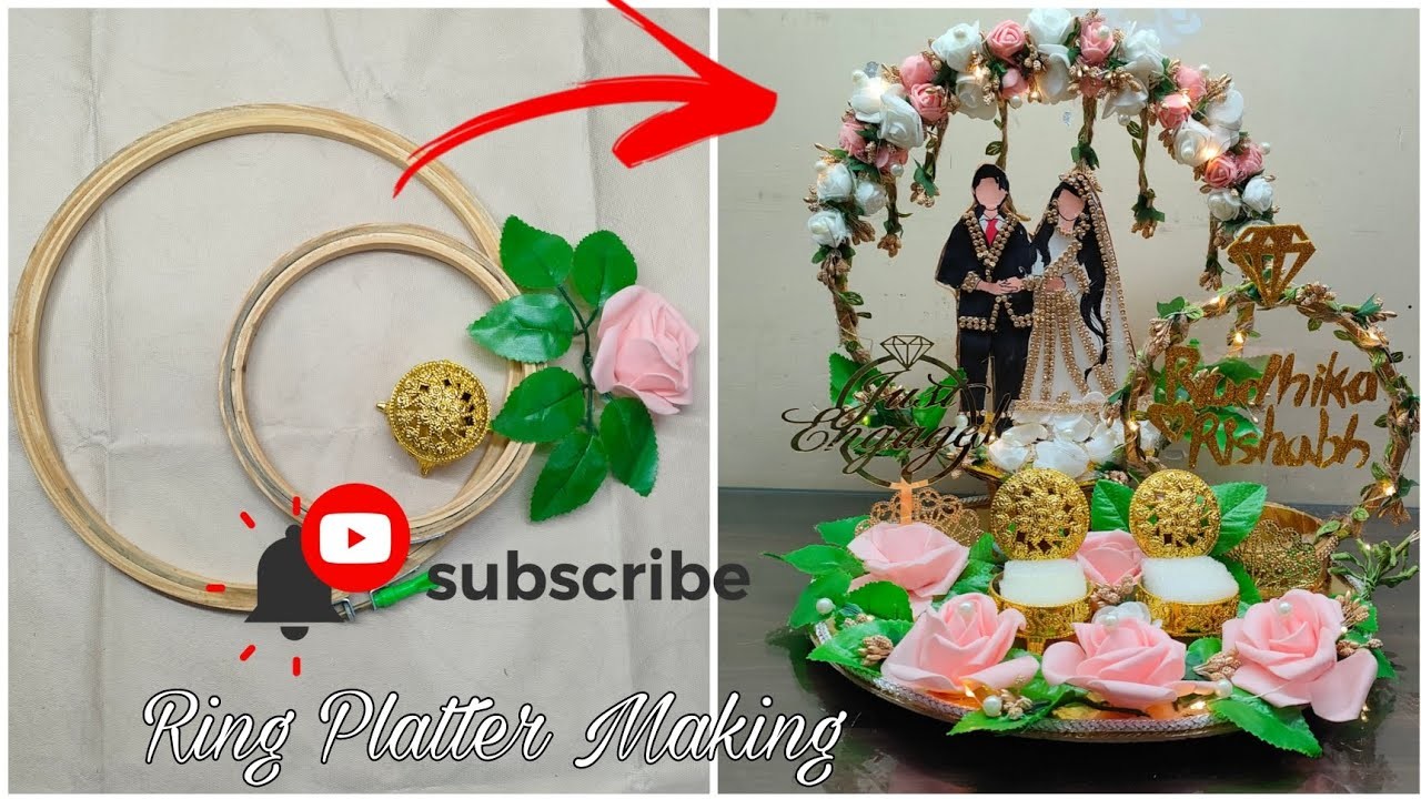 Diy :- Ring platter making at home ||ring ceremony special||  ||weddingcraft|| #ringplatter