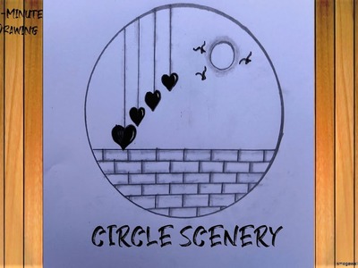 Easy circle seceney drawing -Circle drawing for beginners-Easy drawing ideas step by step