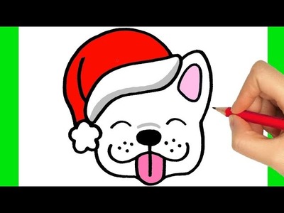 HOW TO DRAW A DOG SANTA CLAUS - HOW TO DRAW A DOG - HOW TO DRAW SANTA CLAUS EASY