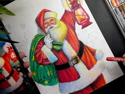 How to Draw Santa Claus , Oil Pastel Drawing , Christmas Day Drawing (part -3) ????????☃️