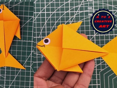How To Make Easy Origami Paper Fish For Kids. Nursery Craft Ideas Making For Home. Paper Craft