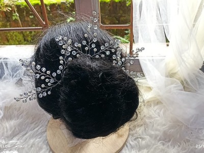 How to make wedding accessories for modern bun || Aksesoris rambut dan sanggul modern