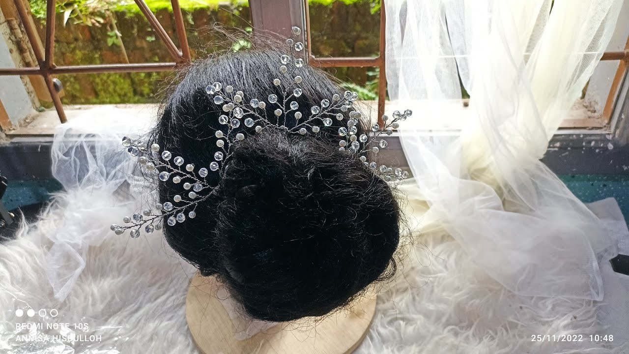 How to make wedding accessories for modern bun || Aksesoris rambut dan sanggul modern