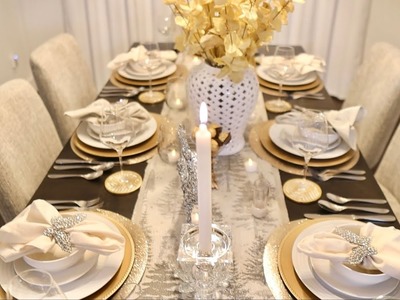 How to set up a GLAM CHRISTMAS DINNER TABLE SCAPE like a pro | Holiday Hosting Tips