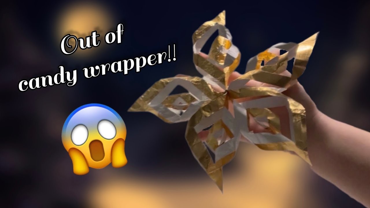 ❄️ Making a 3D Golden Snowflake Out Of Golden Candy Wrapper (DIY) ❄️