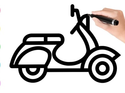 Motorcycle, Guitar drawing and coloring pages