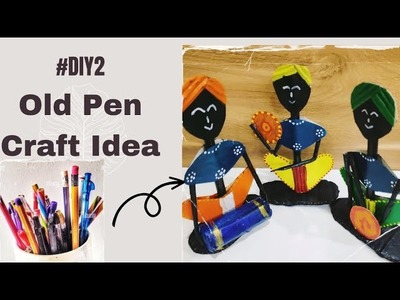 Musicians craft with old pens|simplecraft| Pencraft| Recycle|Reuse|homedecor
