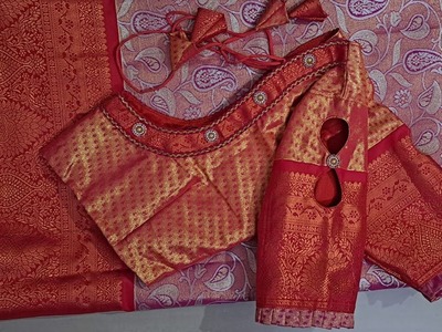 Paithani patchwork blouse design.cutting and stitching.blouse designs.
