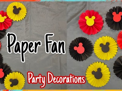 Paper Fan | Paper Fan Backdrop for decoration| Easy Party Decorations tips #paperfan #craftsideas