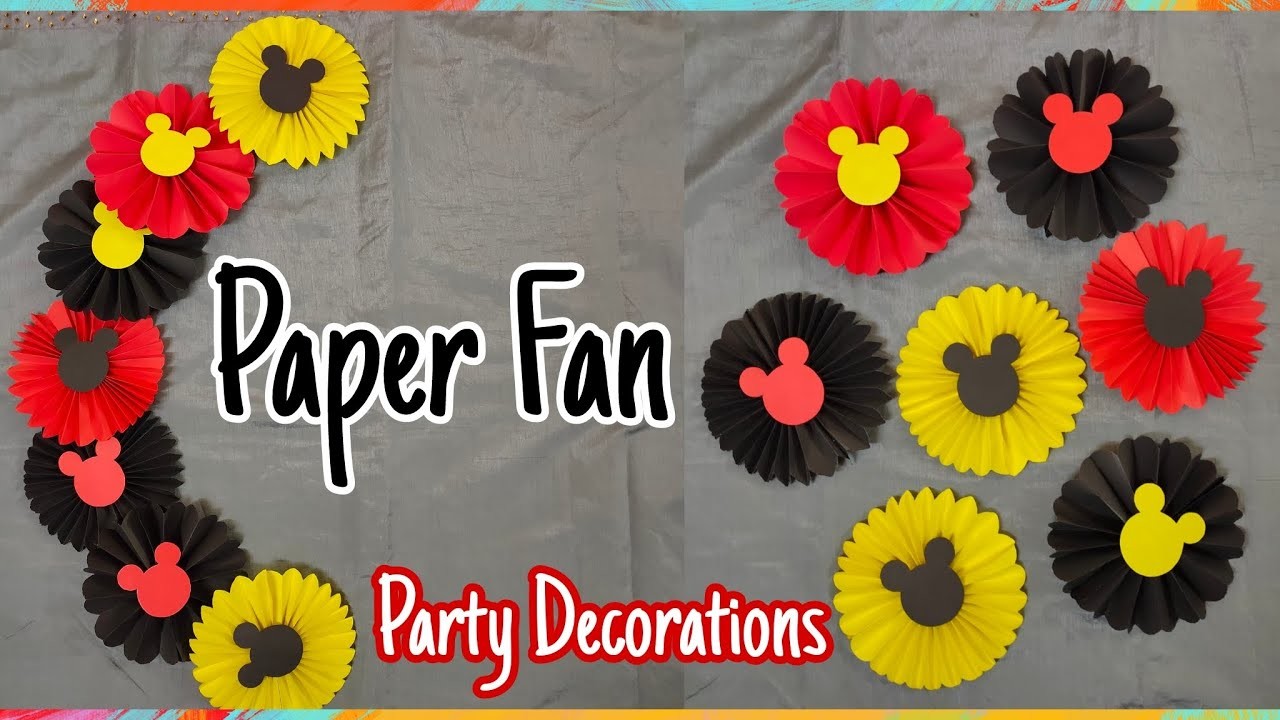 Paper Fan | Paper Fan Backdrop for decoration| Easy Party Decorations tips #paperfan #craftsideas