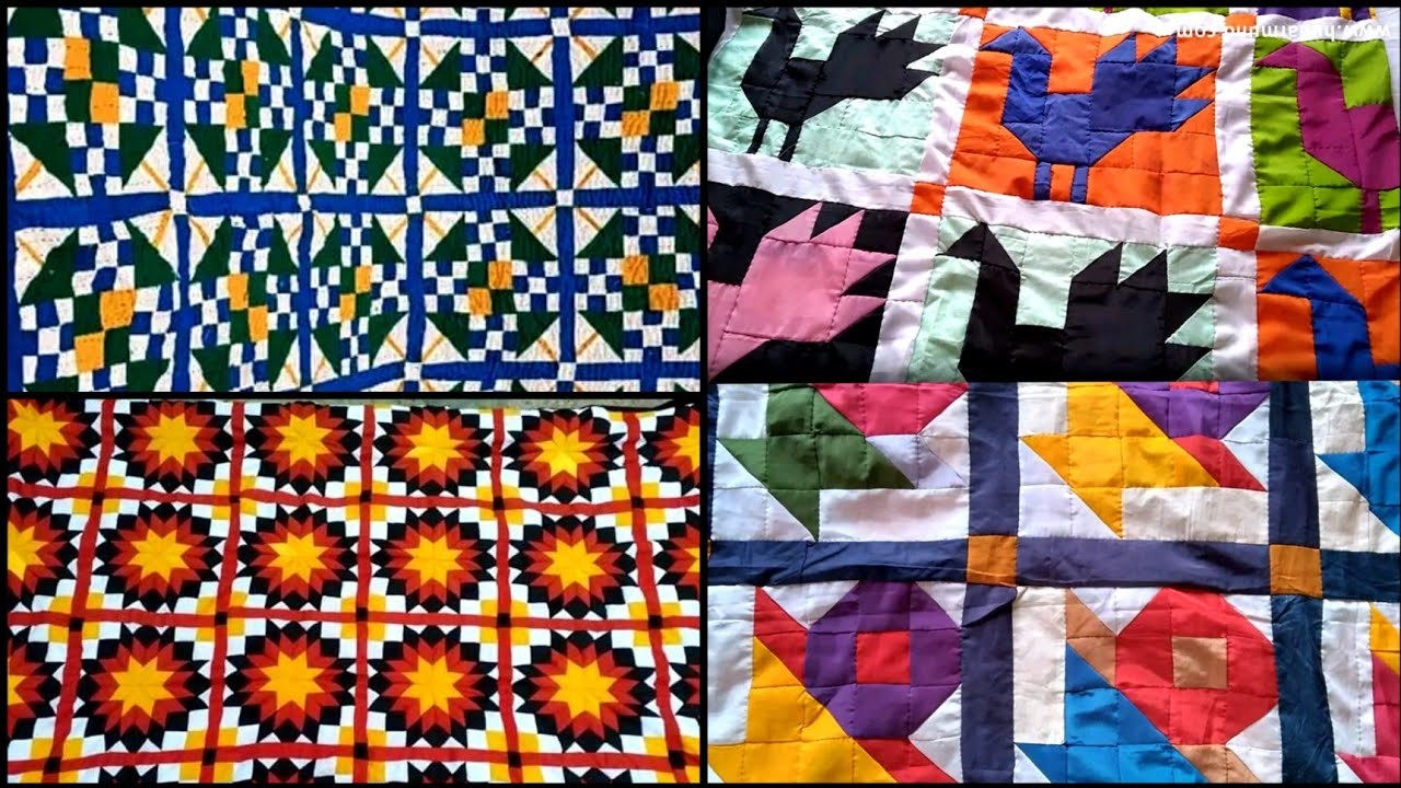 Quilts, Different unique single bed sindhi Ralli.quilt design,