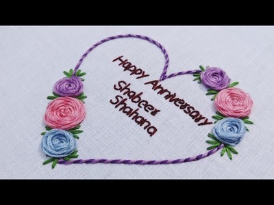 Simple Wedding Anniversary Hand Embroidery