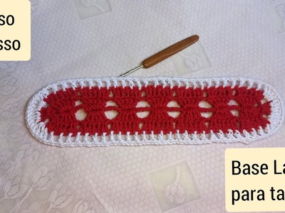 Base Laços para tapete oval #crochet