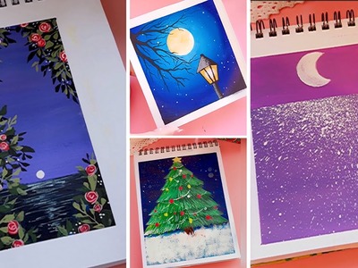 Beautiful Art That Will Help You Relax | Christmas Painting | Moonlight painting. Incredible Talent