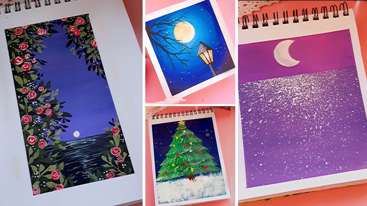 Beautiful Art That Will Help You Relax | Christmas Painting | Moonlight painting. Incredible Talent