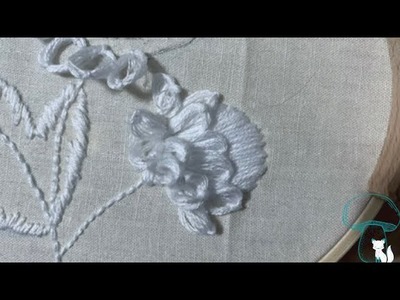 Budding Chrysanthemum | White Work Hand Embroidery | Slow and Relaxing Music Only