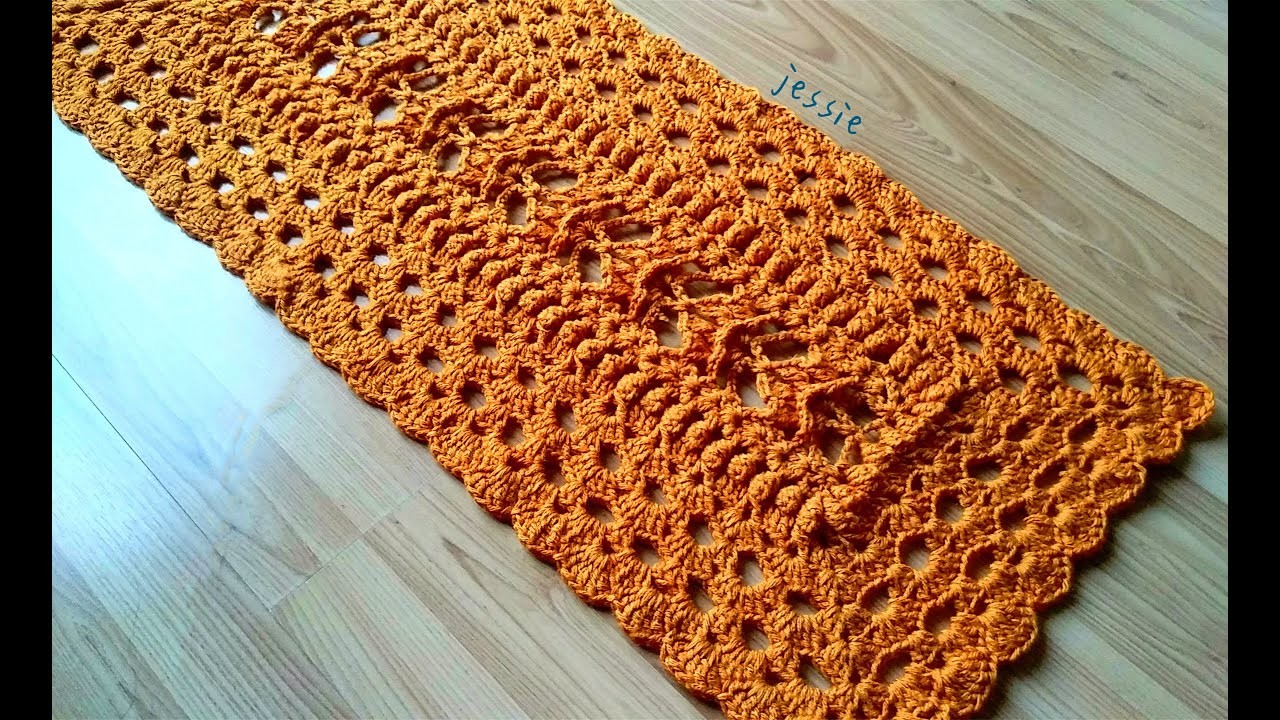 Crochet home rug #83.crochet long table runner