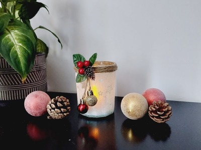 ????????Decoracion de navidad con tarro de cristal.Christmas decoration with glass jar????????