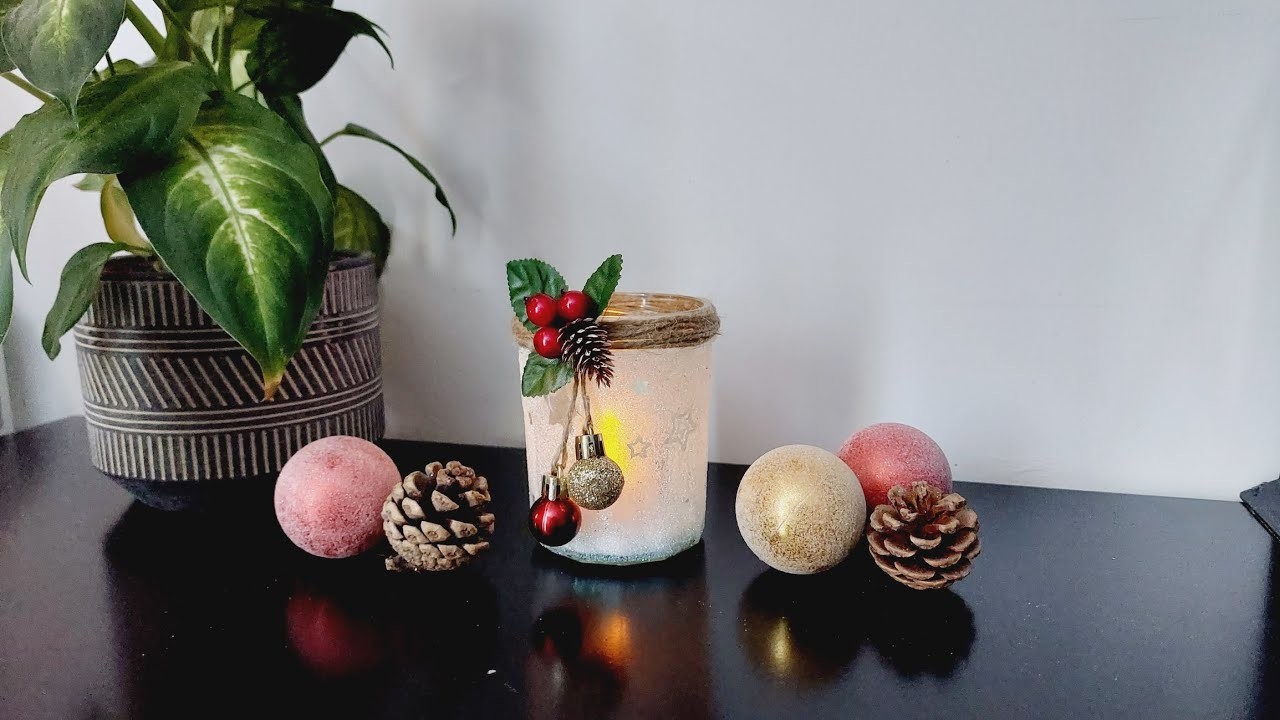 ????????Decoracion de navidad con tarro de cristal.Christmas decoration with glass jar????????