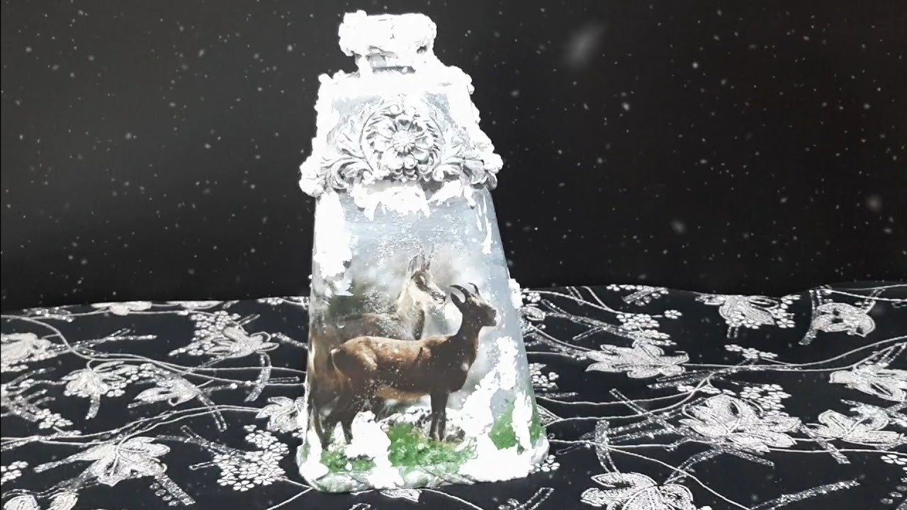 Diy winter bottle art |decoupage |Craft Recycling Ideas ????