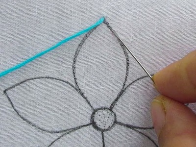 Easy and simple hand embroidery dual color cross stitch flower single flower embroidery tutorial