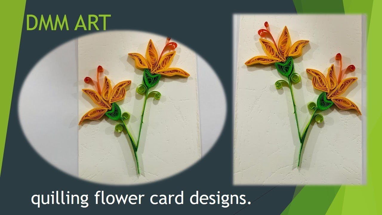 Easy quilling card activity.quilling flower card designs.