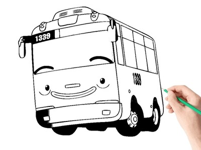 Easy way to Draw Jakarta Bus Cars - Drawing Tutorials for beginners