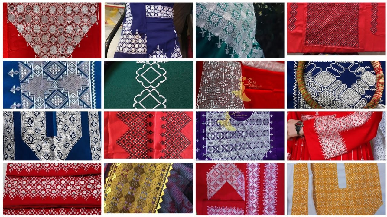 Great handwork. Afghani Hazaragi khaamak collars. women's collars.hand embroidered patterns