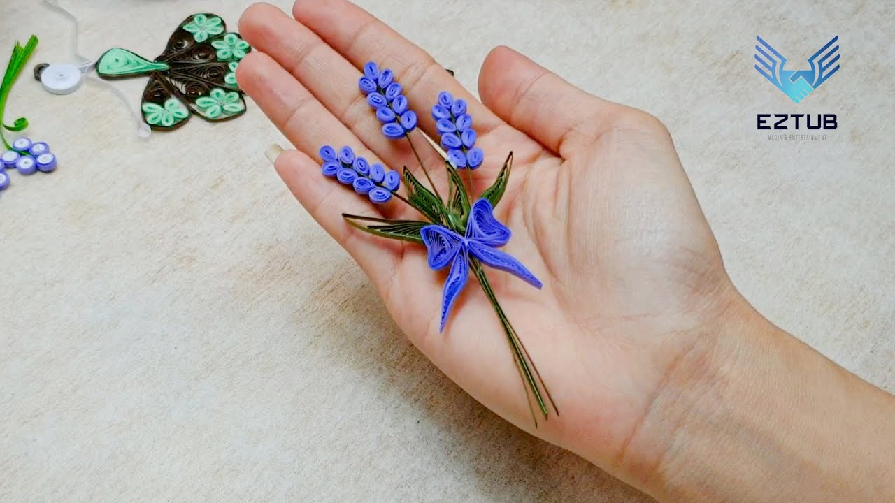 GWKK11 The Best Beautiful Quilling Lavender Branch. George Wanda King Keith