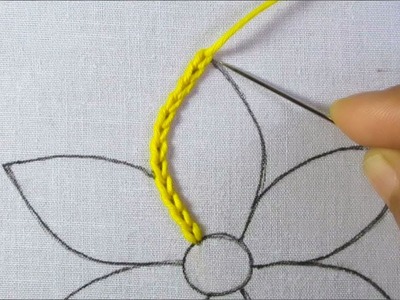 Hand embroidery amazing flower design with easy colorful flower embroidery needle work tutorial