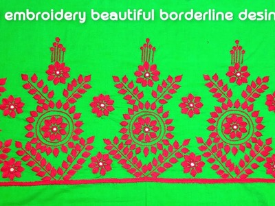 Hand embroidery beautiful borderline desing