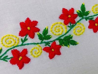 Hand Embroidery Border Designs || Hand Embroidery Border Line Design || Ah Creator 3.0