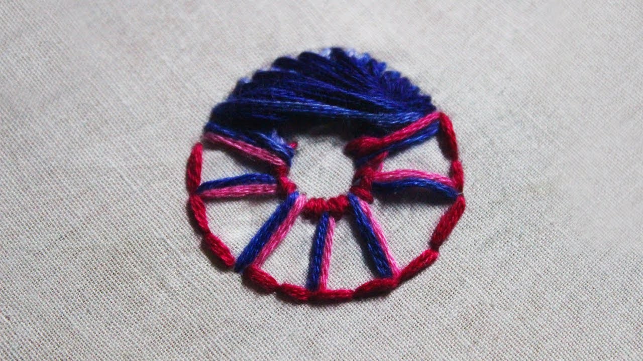 Hand embroidery different type circle stitch