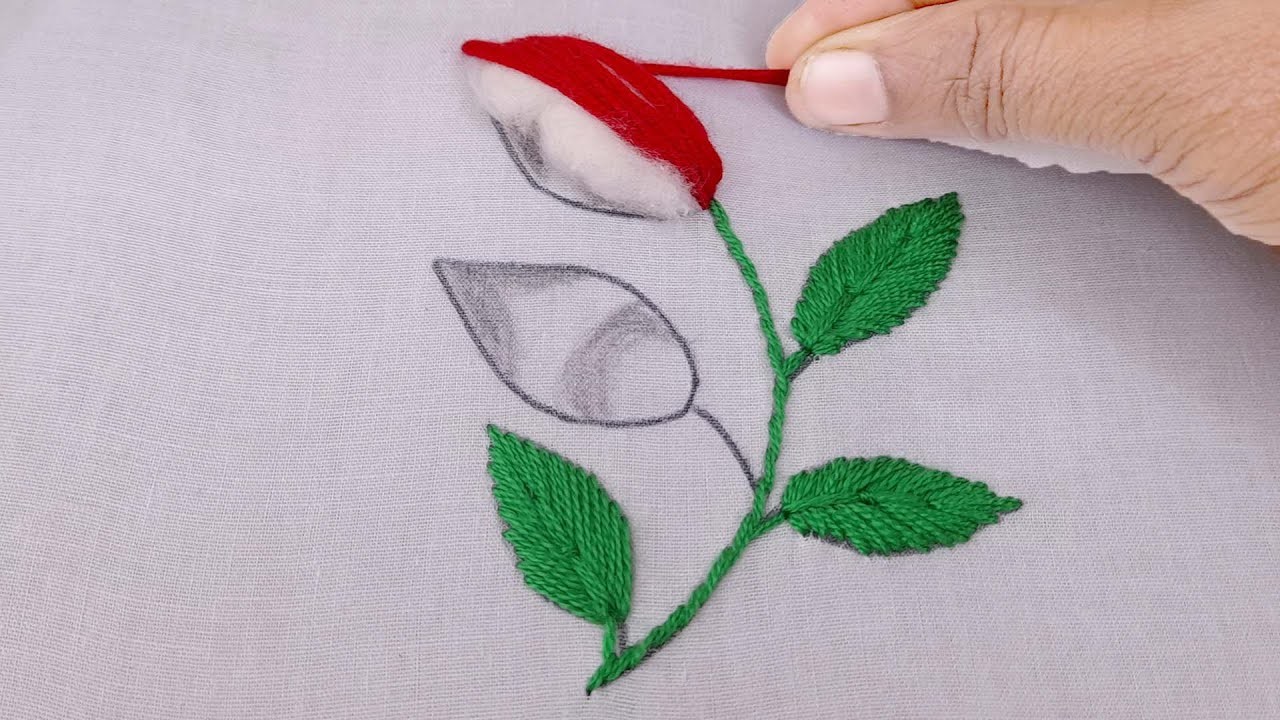 Hand embroidery koli flower design With cotton