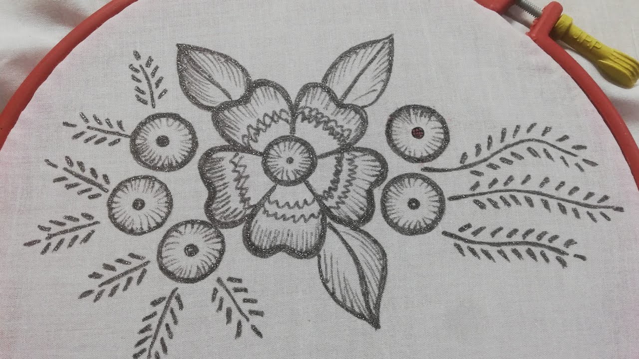 Hand embroidery. so beautiful hand embroidery flower design tutorial.