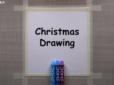 Happy Christmas Drawing | Merry Christmas drawing | Christmas drawing Oil Pastel