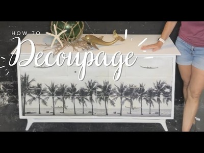 How I Used the Palm Tree Decoupage Paper by Mint By Michelle On a Dresser for a Complete Makeover