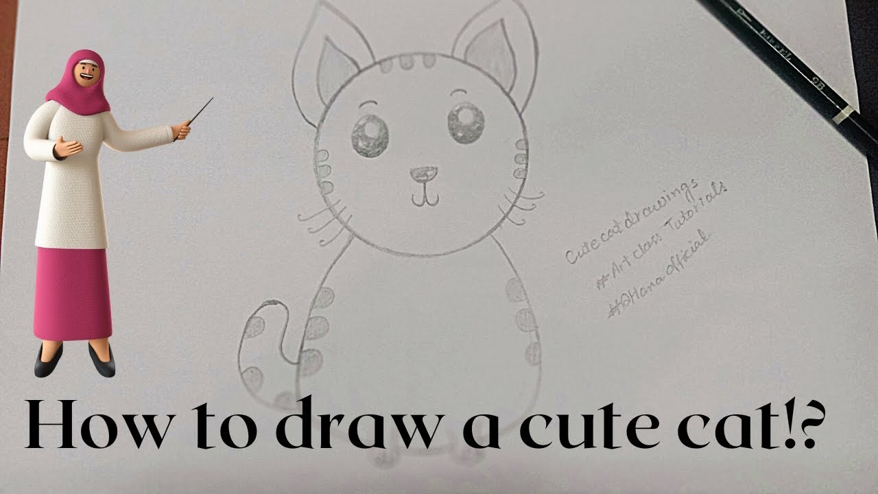 How to draw a cute cat? | Tutorial | Easy Drawings |