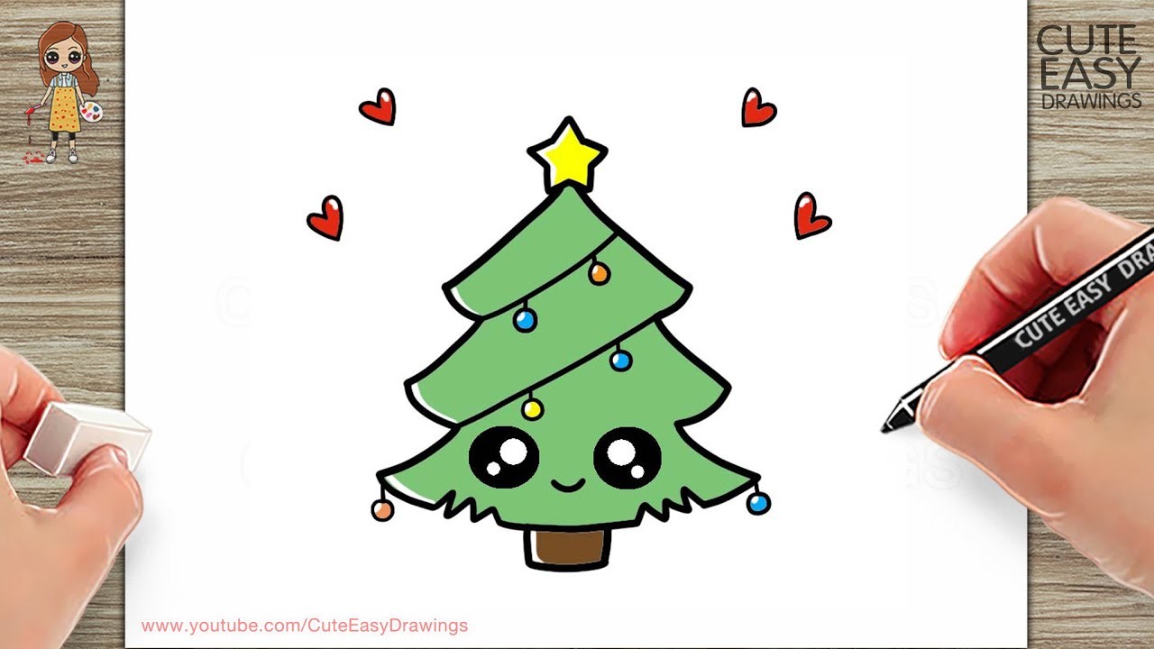 How to Draw a Cute Christmas Tree | Cute Christmas Tree Drawing Easy | Christmas Drawing Easy
