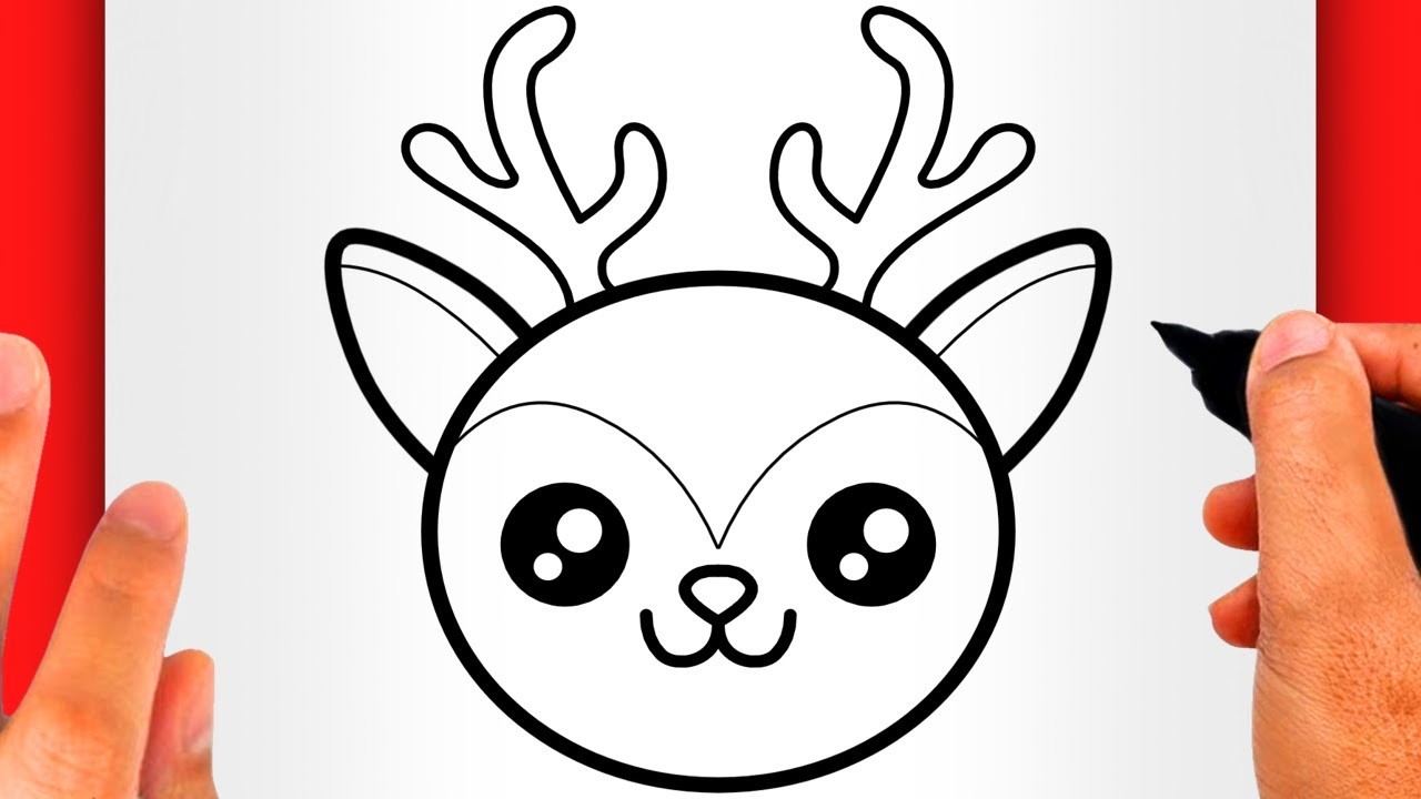 HOW TO DRAW A DEER (EASY) - Cute Deer Drawing (EASY)