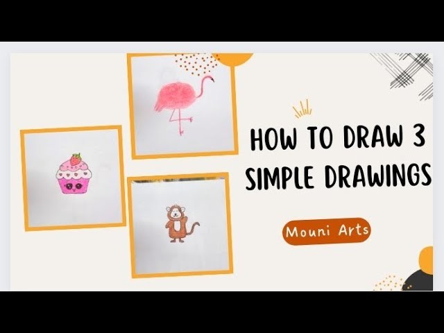 How to draw easy cup cake || How to draw easy duck || How to draw easy monkey || step by step 3 arts