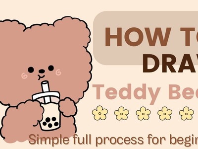How to draw Teddy Bear in Procreate |Full process | Easy and simple drawing tutorial for beginners |