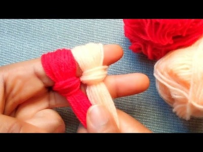 It's so Beautiful !! Superb Flower Craft Ideas with Wool - Hand Embroidery Amazing Trick with Finger