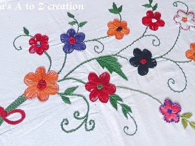 Latest flower hand embroidery design | Exclusive Hand Embroidery design | floral embroidery design |