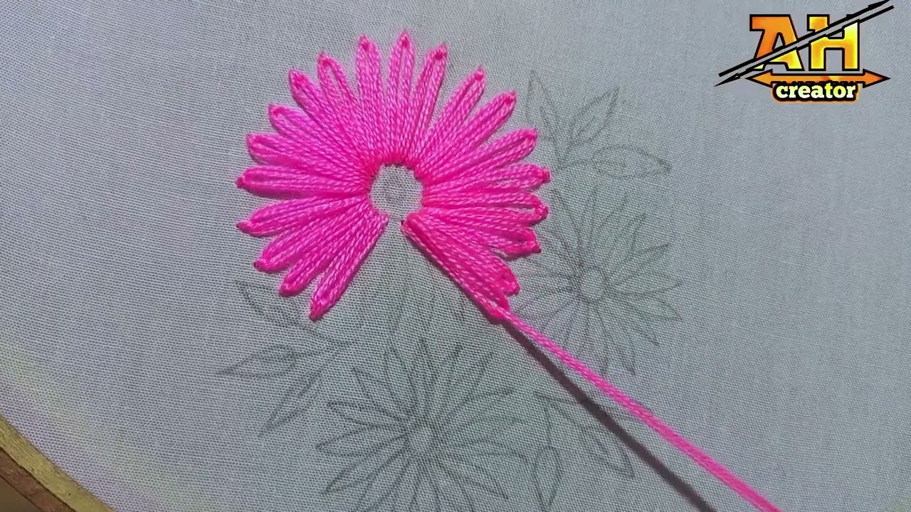 Lazy Daisy Flower Stitch || Hand Embroidery Lazy Daisy Flower || Ah Creator 3.0